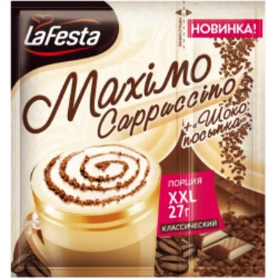 Кофейный напиток растворимый LA FESTA Maximo Cappuccino + шоко-посыпка 27 г