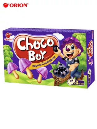 Печенье Orion  "Chocoboy Black Currant" ("Чокобой Чёрная смородина")