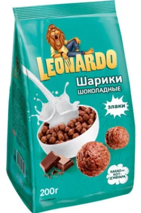 Готовый завтрак LEONARDO шоколадные шарики 200 г