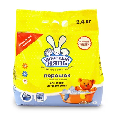 Порошок стиральный УШАСТЫЙ НЯНЬ для стирки детского белья 2.4 кг