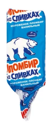 Мороженое СЛАВИЦА "Пломбир на сливках" эскимо 80 г 12%