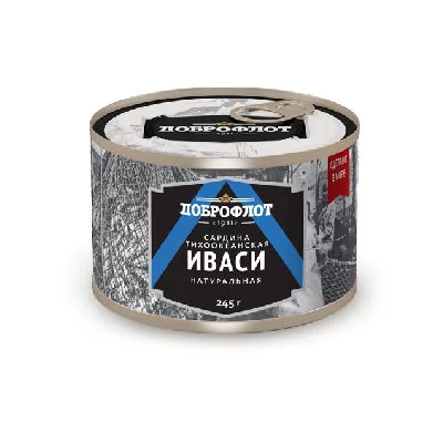Сардина ДОБРОФЛОТ "Иваси" натуральная тихоокеанская 245 г