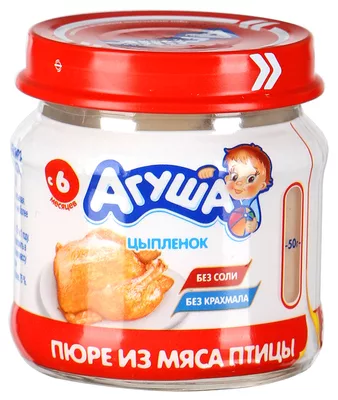 Агуша Пюре цыпленок 6+ мес. бан. 80г