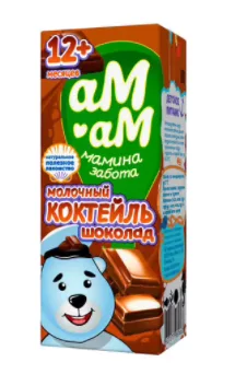 Коктейль молочный АМ-АМ "Мамина забота" со вкусом шоколада для детей 12+ 205 мл 2.5%