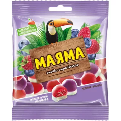 Мармелад жевательный МАЯМА со вкусом малины и черники 70 г