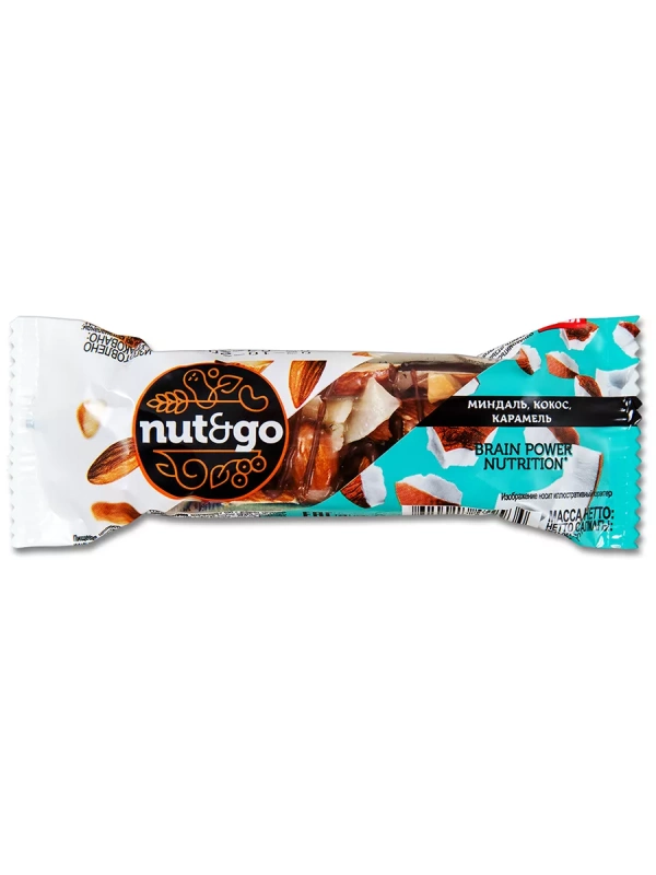 Батончик NUT AND GO миндальный с кокосом 36 г Батончик NUT AND GO миндальный с кокосом 36 г