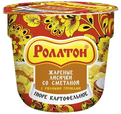 Пюре картофельное РОЛЛТОН Пюре картофельное РОЛЛТОН "Жареные лисички со сметаной" с ржаными гренками 40 г