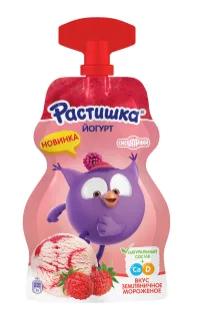 Йогурт РАСТИШКА со вкусом земляничного мороженого 70 г 2,6%