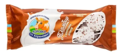 Мороженое КОРОВКА ИЗ КОРЕНОВКИ "Пломбир" с шоколадной крошкой 120 г 15%