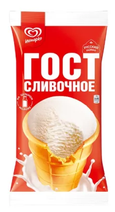 Мороженое РУССКИЙ РАЗМАХ "ГОСТ" сливочное ванильное 70 г 8%