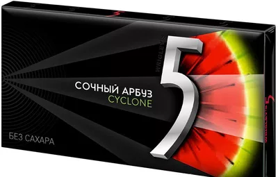 Жевательная резинка 5 Cyclone сочный арбуз без сахара 14.5 г