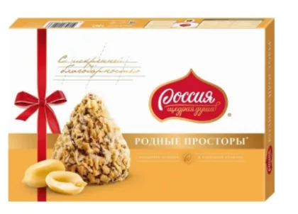 Конфеты РОССИЯ - ЩЕДРАЯ ДУША "Родные просторы" с вафельной крошкой 180 г
