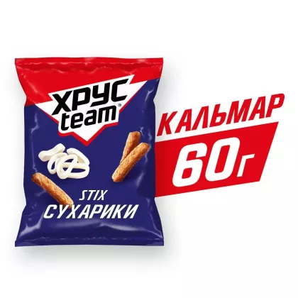 Сухарики ХРУСTEAM "Stix" кальмар 60 г