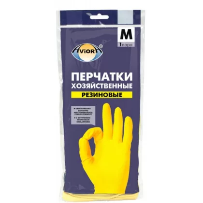 Перчатки хозяйственные AVIORA резиновые размер М
