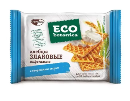 Вафли ECO-BOTANICA "Вафельные хлебцы злаковые с творожным сыром" с  жировой начинкой 75 г