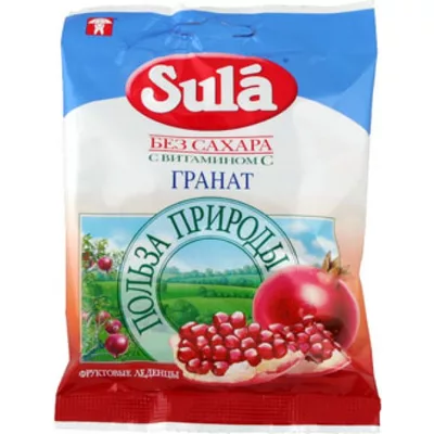 Карамель леденцовая Sula Гранат без сахара уп. 60 г