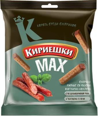 Сухарики КИРИЕШКИ Мах ржаные охотничьи колбаски 40 г