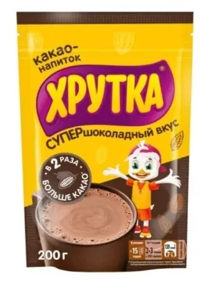 Какао-напиток растворимый ХРУТКА "Супершоколадный вкус" 200 г