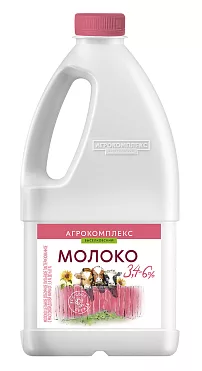 Молоко АГРОКОМПЛЕКС цельное отборное 3,4 -6%  1,4л канистра