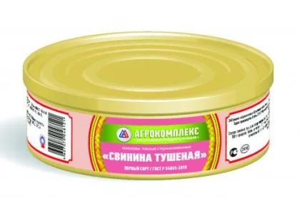 Свинина тушеная АГРОКОМПЛЕКС первый сорт 325 г