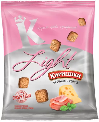 Сухарики КИРИЕШКИ Light пшенично-кукурузные ветчина и сыр 80 г