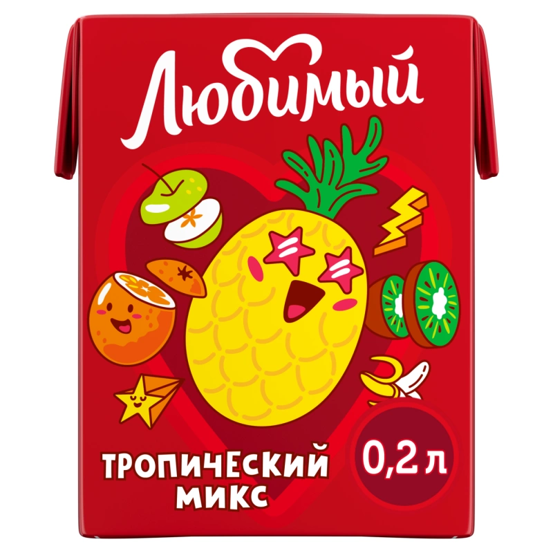 Нектар ЛЮБИМЫЙ "Тропический микс" 0.2 л