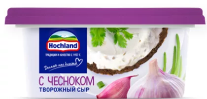 Сыр творожный HOCHLAND с чесноком 140 г
