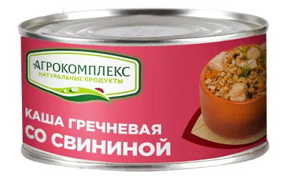 Каша АГРОКОМПЛЕКС гречневая со свининой 325 г
