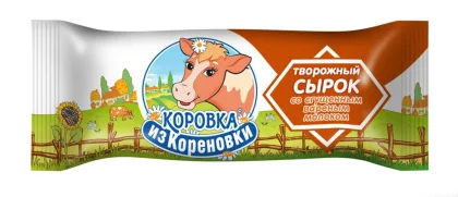Сырок творожный КОРОВКА ИЗ КОРЕНОВКИ с вареным сгущенным молоком глазированный 40 г 18%