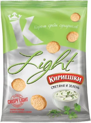 Сухарики КИРИЕШКИ Light пшенично-кукурузные сметана и зелень 80 г