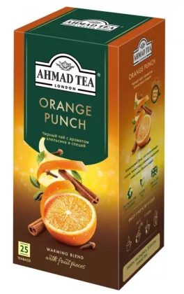 Чай чёрный AHMAD TEA "Апельсиновый пунш" с ароматом  апельсина и специй  25х1,8г