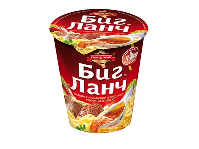 Лапша БИГ ЛАНЧ с ароматной говядиной, грибами и зеленью 65 г
