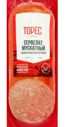 Колбаса ТОРЕС "Сервелат Мускатный"  варено-копченая 330 г