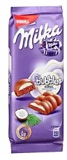 Шоколад MILKA "Bubbles" молочный пористый с кокосовой начинкой 92 г