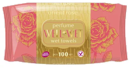 Салфетки влажные WELL&WET "Rosessence" 100 шт