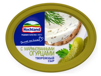 Сыр HOCHLAND творожный с маринованными огурцами 140 г 60% Сыр HOCHLAND творожный с маринованными огурцами 140 г 60%
