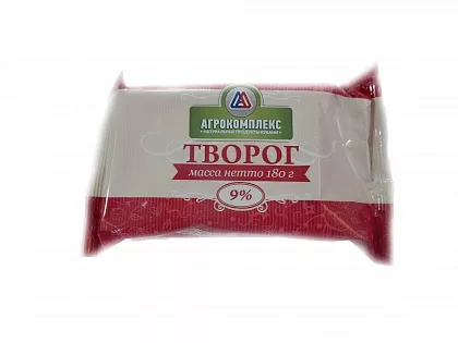 Творог АГРОКОМПЛЕКС 180 г 9%