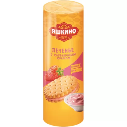 Печенье ЯШКИНО затяжное с клубничным кремом 190 г
