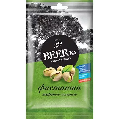Фисташки BEERKA жареные соленые 80 г