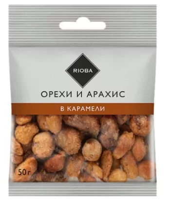Смесь RIOBA ореховая в карамели 50 г Смесь RIOBA ореховая в карамели 50 г