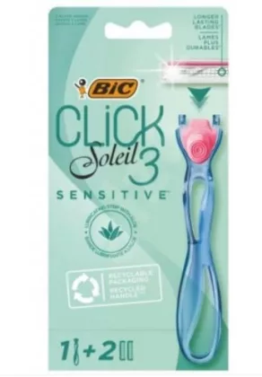 Станок для бритья BIC "Soleil 3 Sensetive" с тремя лезвиями + 2 кассеты
