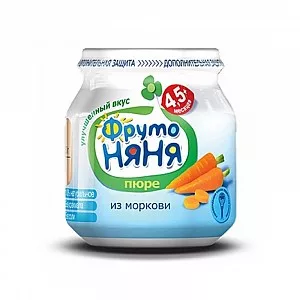 ФрутоНяня Пюре морковь 4,5+ мес. бан. 80г