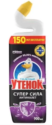 Средство чистящее ТУАЛЕТНЫЙ УТЕНОК "Супер сила. Антиналет" 900 мл