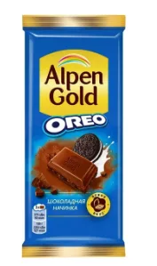 Шоколад ALPEN GOLD "Oreo" шоколадной начинкой и кусочками печенья 85 г
