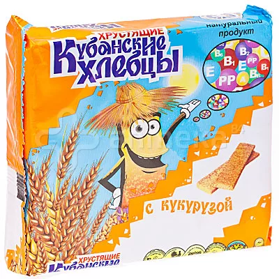 Хлебцы хрустящие "Кубанские хлебцы" с кукурузой уп. 100 г