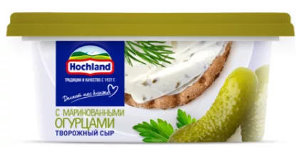 Сыр HOCHLAND творожный с маринованными огурцами 140 г 60% Сыр HOCHLAND творожный с маринованными огурцами 140 г 60%