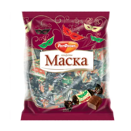 Конфеты РОТ ФРОНТ "Маска" глазированные шоколадной глазурью 250 г