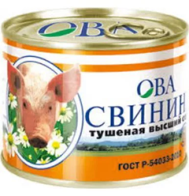Свинина тушеная ОВА высший сорт 525 г