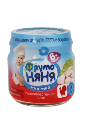 ФрутоНяня Пюре индейка 6+ мес. бан. 80г