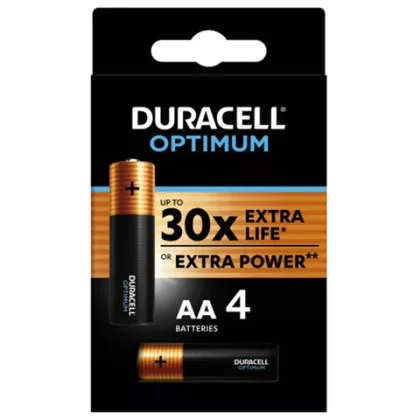 Батарейка DURACELL Optimum AA алкалиновая 4шт.